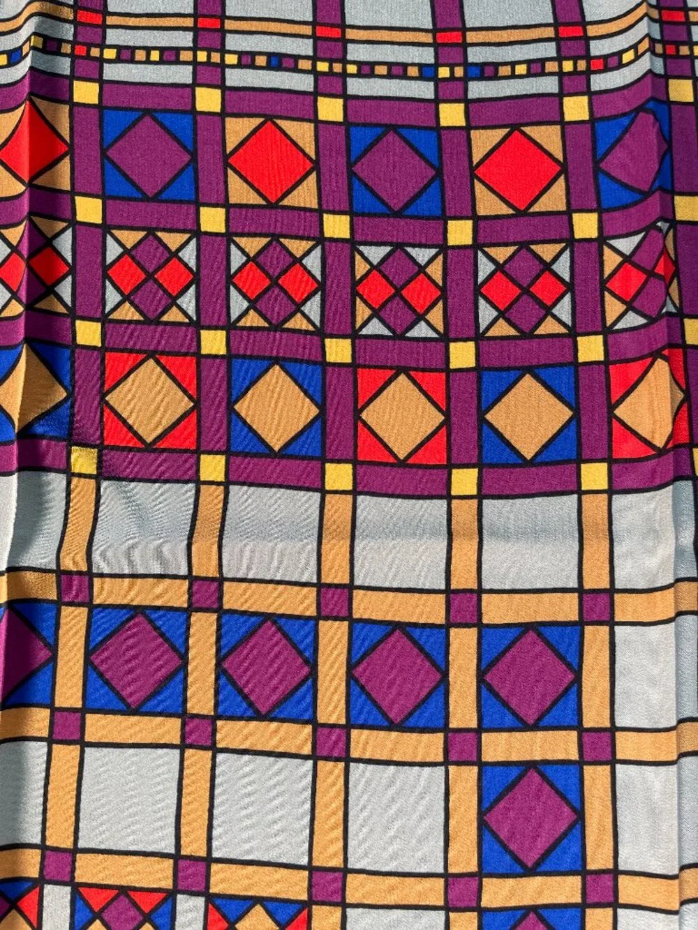 Vintage Christian Dior Silk Scarf Geometric Pattern - Picture 4 of 15